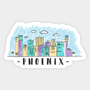 Phoenix Watercolor Skyline Sticker